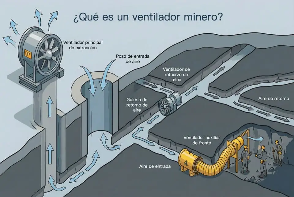 ¿Qué es un ventilador minero? Conceptos básicos de ventilación de minas