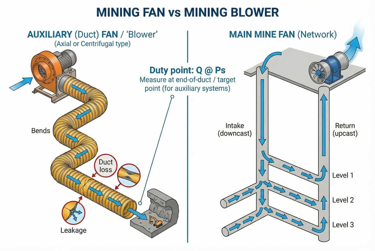 Mining Fan vs Mining Blower: What’s the Difference in Mining Ventilation?