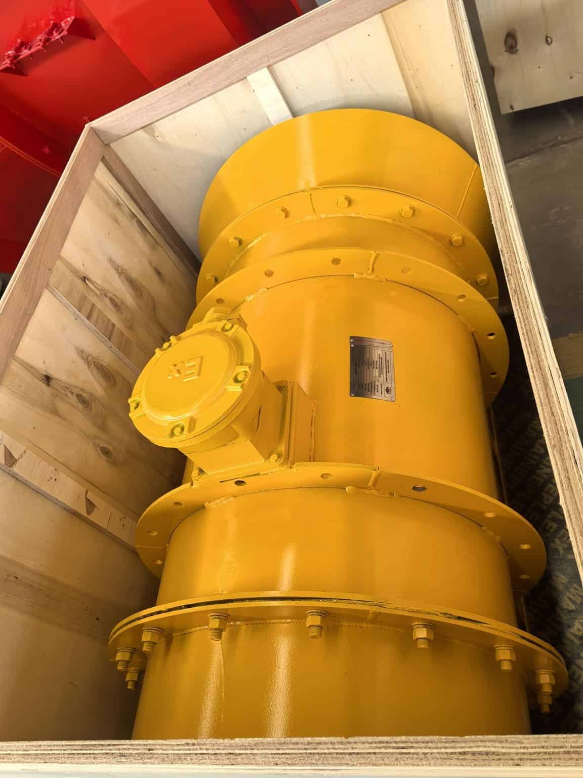 Mine ventilation fan export packing with wooden case